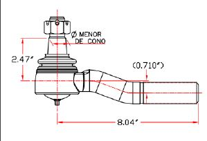 Terminal de Direccion C/curva 1942-L Marca Usk Nparte USK-1942-L
